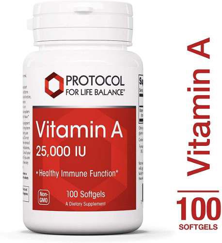 Vitamina A 25.000 Iu Saludable Función Inmune 100 Softge