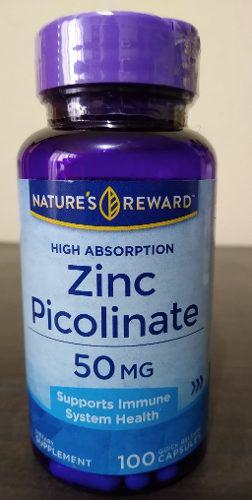Zinc Picolinato 50mg,100 Cápsulas,nature'reward