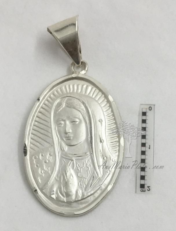 Collar y Dije Virgen de Guadalupe en plata.925