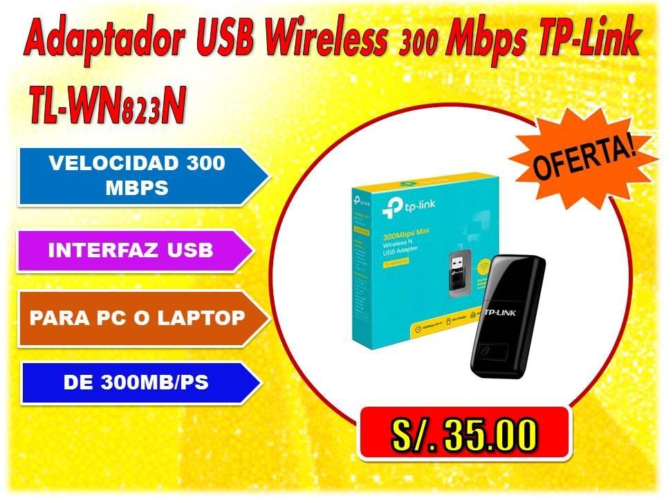 Adaptador USB WIFI 300 Mbps TP-Link TL-WN823N