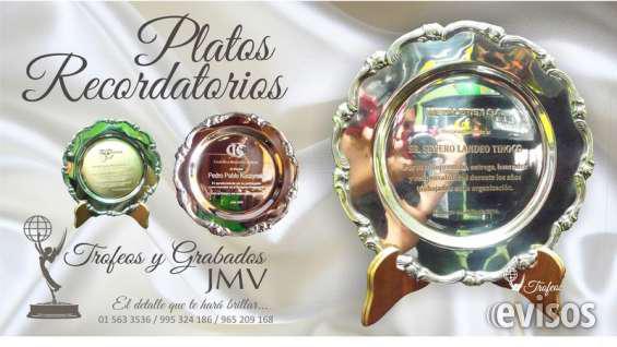 Platos recordatorios,medallas,trofeos y joyeria en general