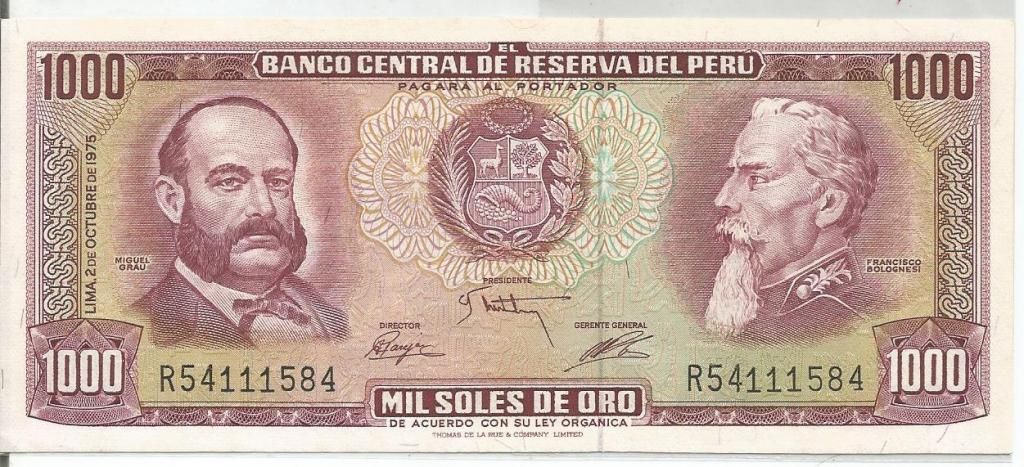 Billete de Perú de , R