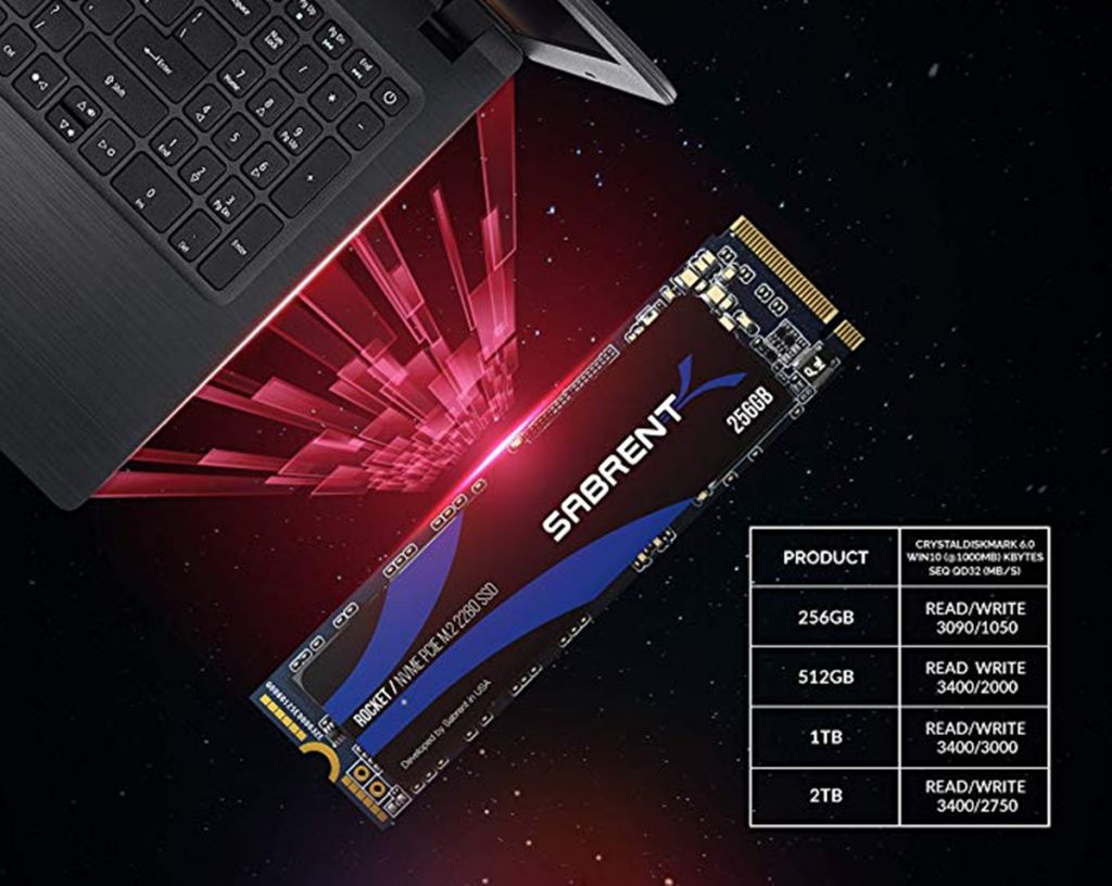 Ssd M.gb Sabrent Pcie Gen3x4 LECTURA  MB/s