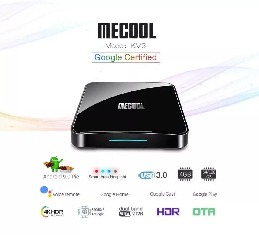 Android 9 Tv Box Mecool Km3 4ram/64rom