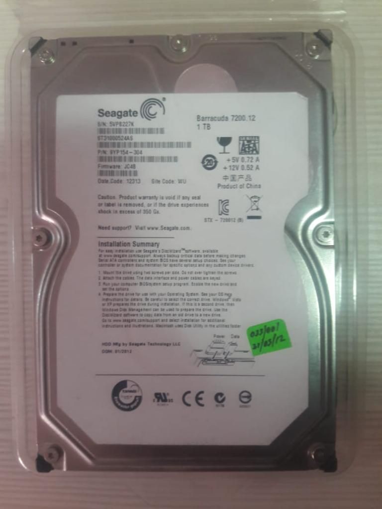 Disco Duro de 1tb Marca Seagate sin Uso