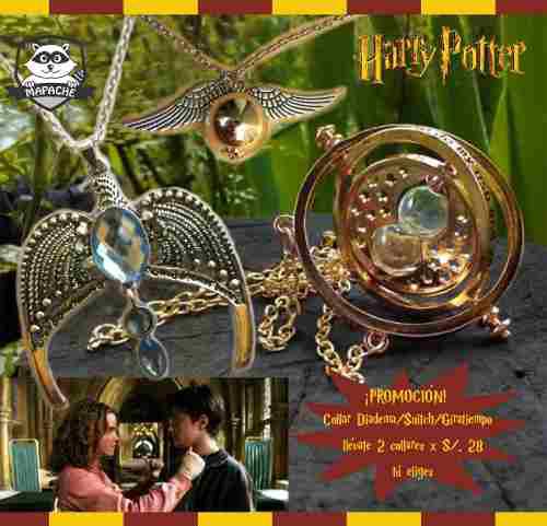 2 Collares Giratiempo Snitch O Diadema - Oferta Harry Potter