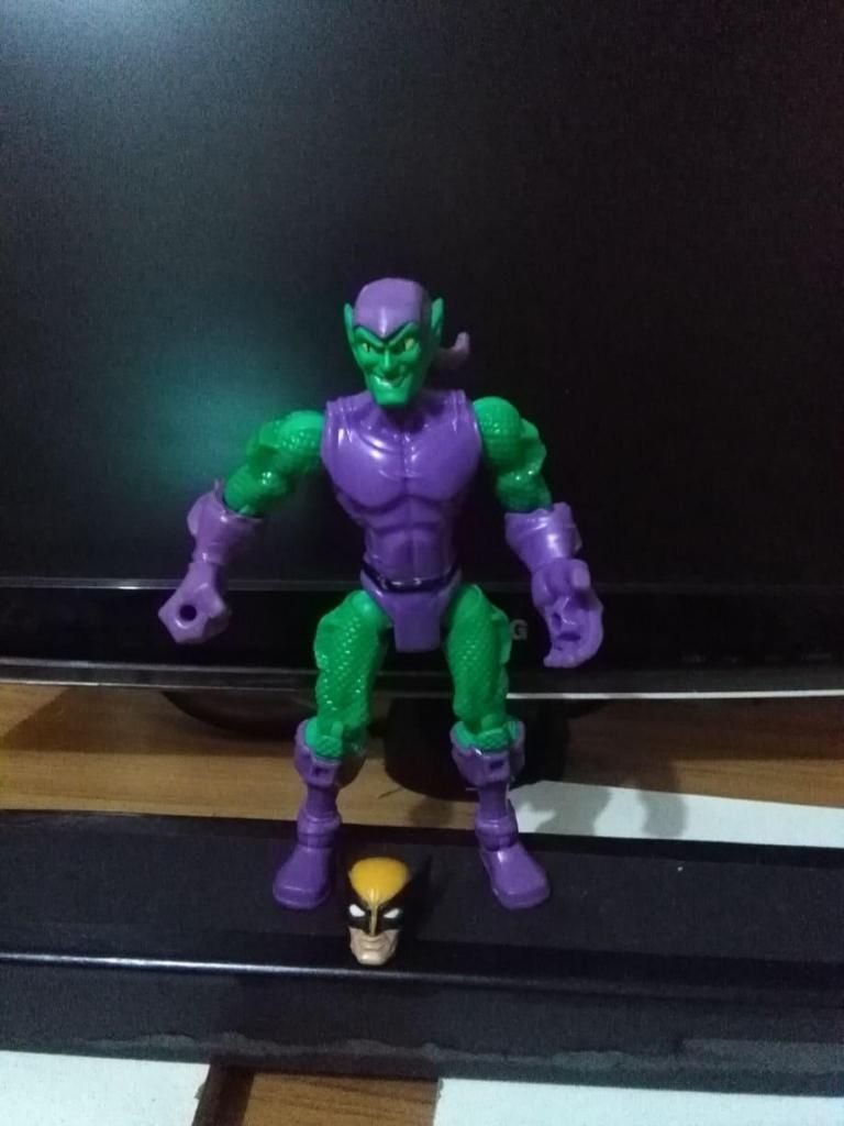 Figura Duende Verde Y Cabeza Wolverine Marvel Mashers