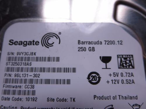 Disco Duro De 250 Gb Seagate Al 100% Ok