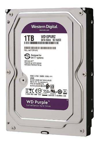 Hdd 3.5 Wd Purple 1tb 5400rpm 64mb Sata 3.0 - 6gb/s