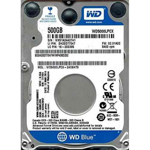 Hdd Laptop Wester Digital 500gb (Wd5000lpcx) Azul | 16mb