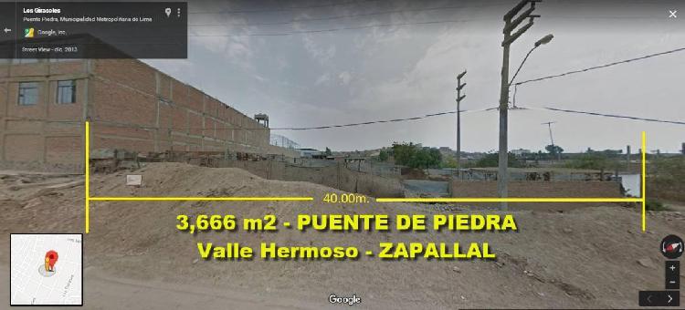 Venta de Terreno Industrial 3,666 m² en Puente de Piedra