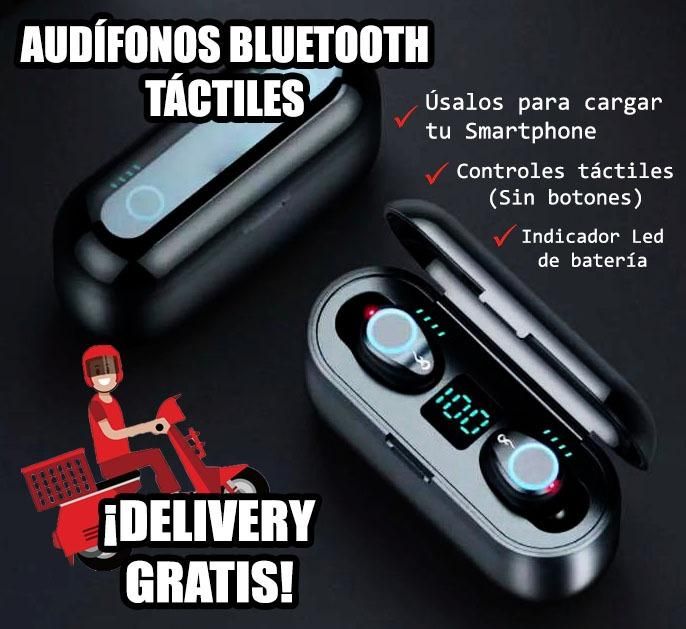 Audifonos bluetooth cargador portátil táctiles indicador