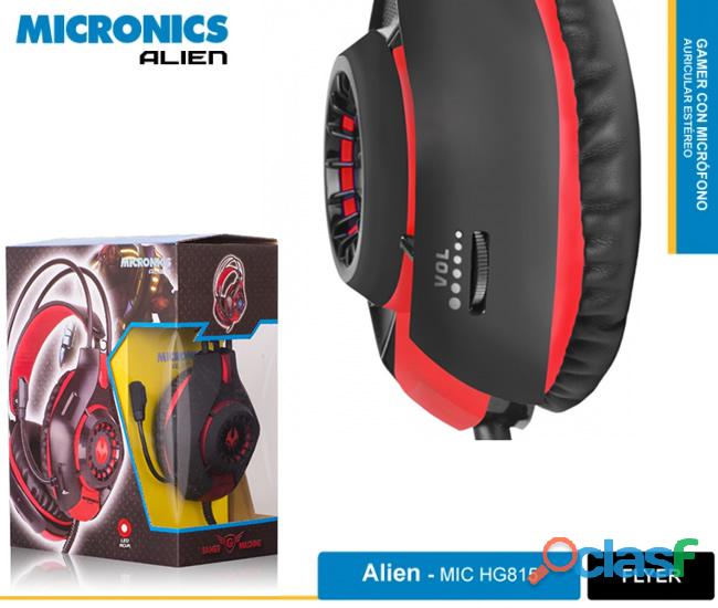 Audífono Micronics, Alien Gamer con Micrófono.