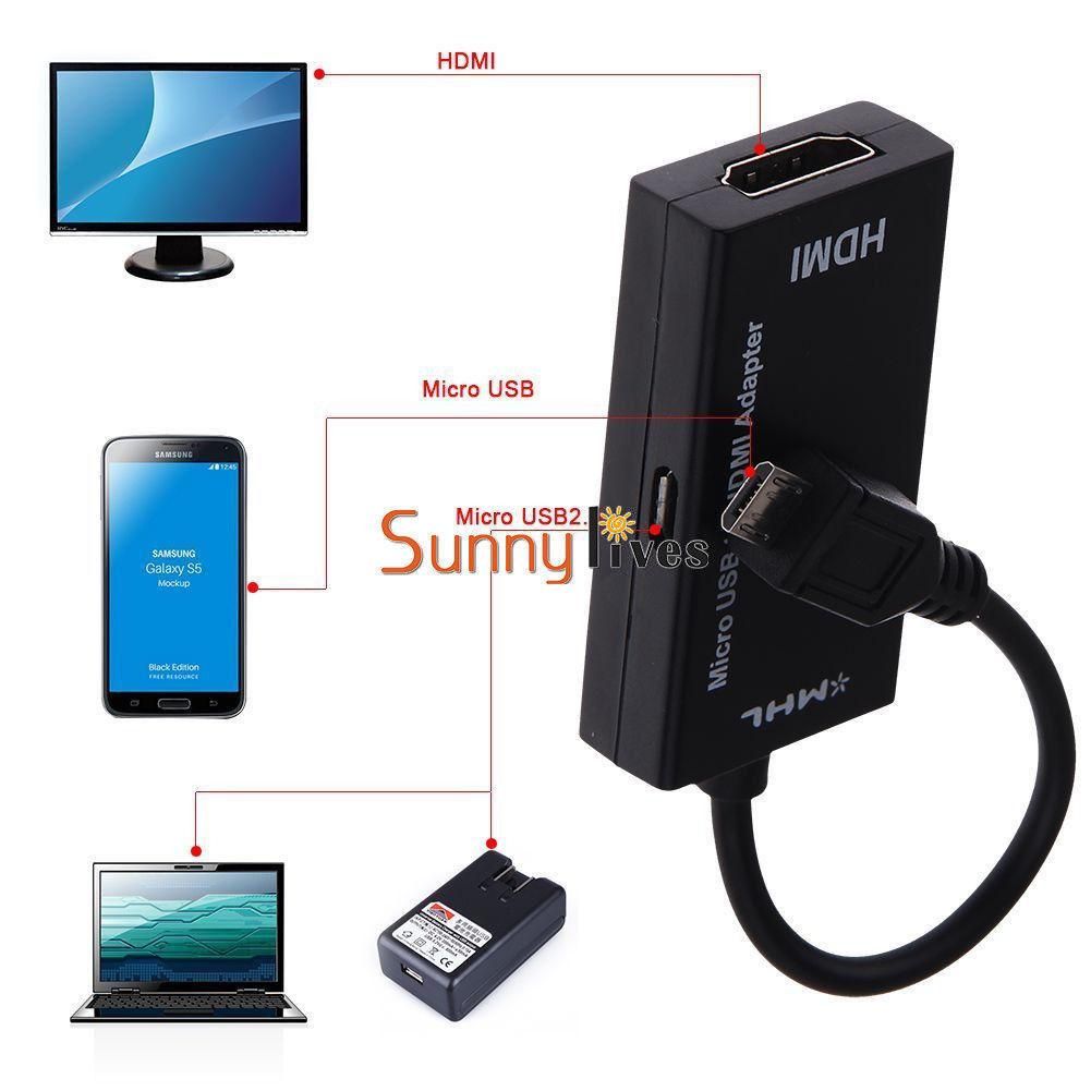 Adaptador de MHL Micro USB a HDMI P HDTV Cable Para