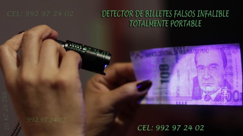Detector billetes falsos portable tipo linterna