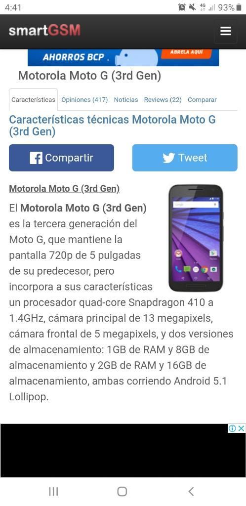 Moto G3 16gb