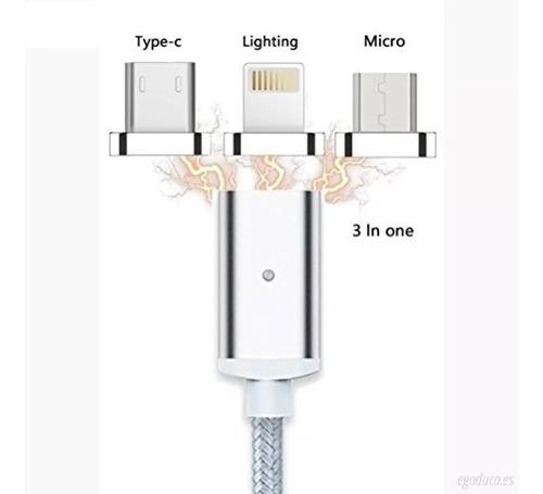 Cable Imantado+cabezal (android, Ios,tipo C) (2020)
