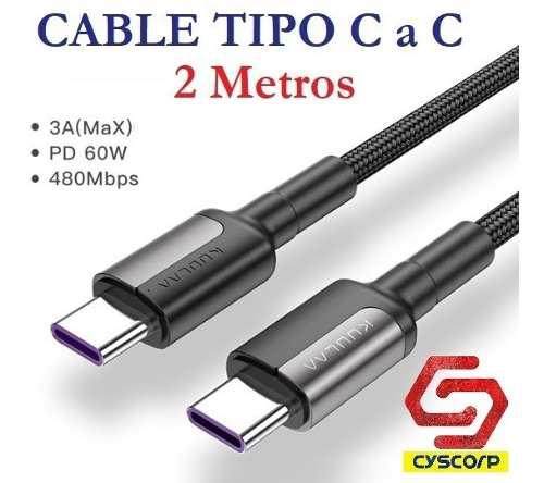 Cable Tipo C A C - 2 Metros Qc3.0