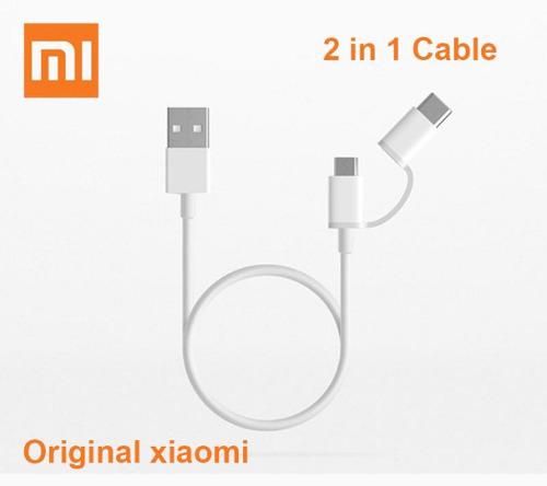 Cable Usb Xiaomi 2 En 1 Tipo C Para Celular Cargador