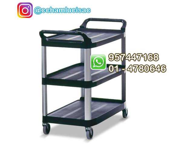 Carro de servicio 3 niveles marca rubbermaid en Lima
