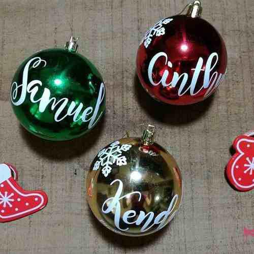 Adornos Navideños Esferas Bolas De Navidad Personalizados