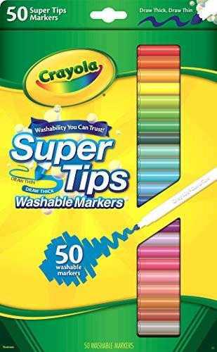 Crayola Marcadores Lavables De Punta Súper 50 Unidades
