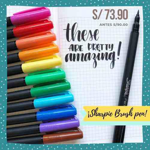 Sharpie Brush Pen - Plumones Pinceles Lettering
