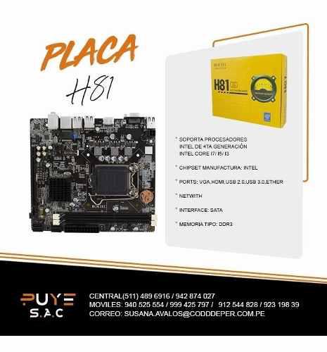 Placa H81 + Procesador 4200 Intel