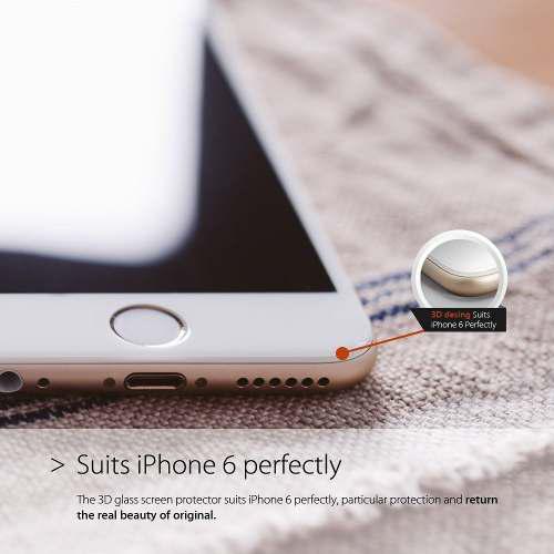 Protector Vidrio Templado 3d iPhone 6s 6splus 7/7plus Blanco