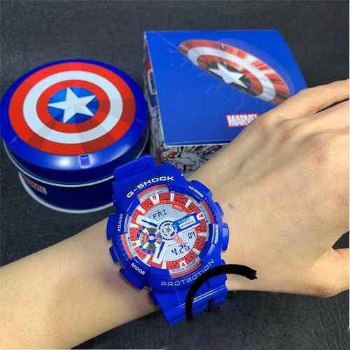 Reloj G-shock Por Marvel Avengers Ga-110 Capitán América
