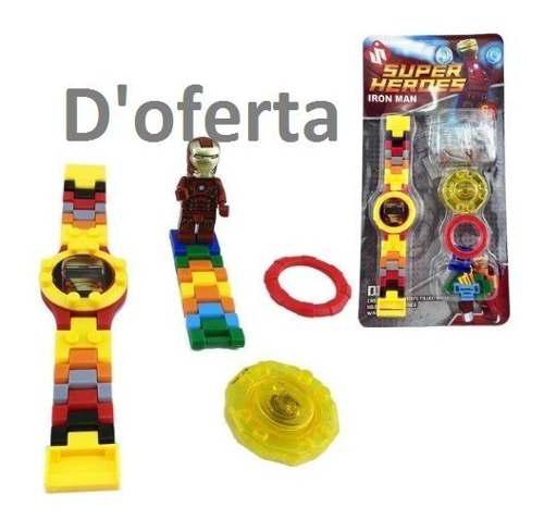 Reloj Niño Bloques Comp. Lego Hulk Ironman Batman Spiderman