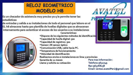 Reloj biometrico h8 en san miguel en Quispicanchi