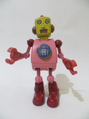 Robot Antiguo De Hojalata Juguete Antiguo