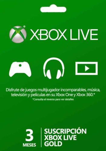Membresia Xbox Live Gold 3 Meses - Xbox 360 - One