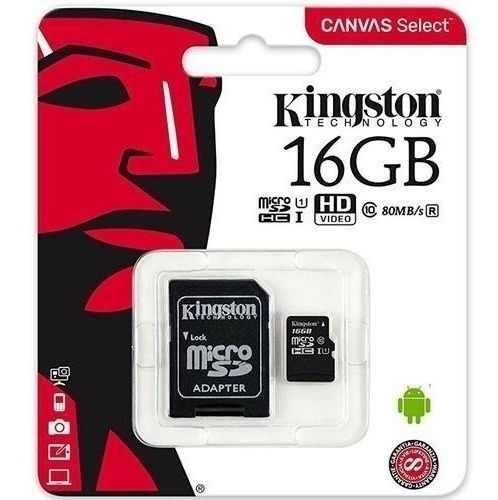 Memoria Micro Sd 16gb Clase 10 80mb/s Kingston X Mayor