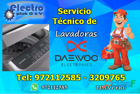 servicio preparado, servicio tecnico de lavadoras daewoo,