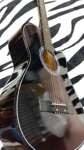 De Remate!!!! Guitarra Acustica Negra Excelente Sonido !!!!!