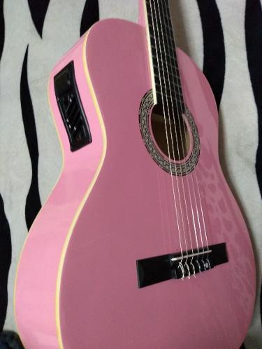Guitarra Electroacústica Marca California Rosada