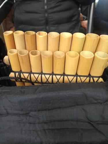 Zampoña De Bambú 9x8 Tubos Afinada En Nota Mi 440 Nueva