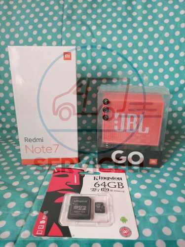 Redmi Note 7 64gb, 4gb Ram, Parlante Jbl Go, Micro Sd 64gb