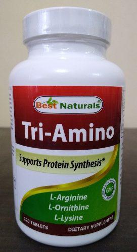 Tri-amino.l-arginine, L-ornithine,l-lysine,120 Tabletas,