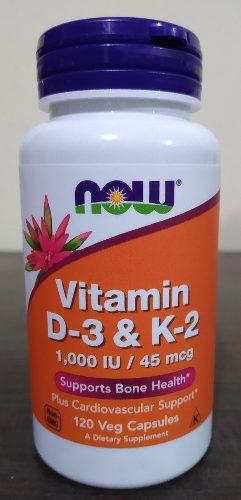 Vitamina D3 &k2, 1000iu,45mcg,120 Capsulas