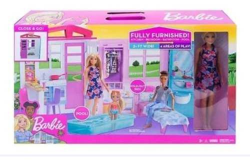 Barbie Casa Glam De 2 Pisos Con Muñeca Incluida
