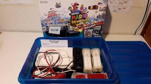 Nintendo Wii U Con 4 Controles, Disco Duro Y Maxplay