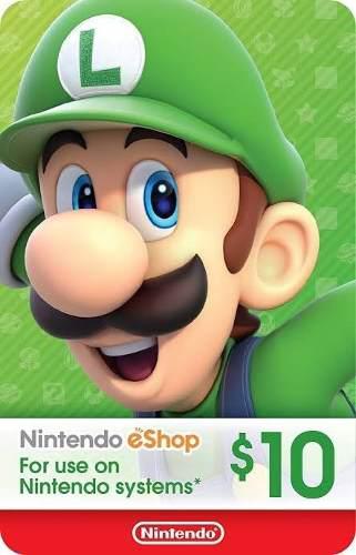 Tarjeta Gift Card Nintendo Eshop 10 Dolares Eeuu