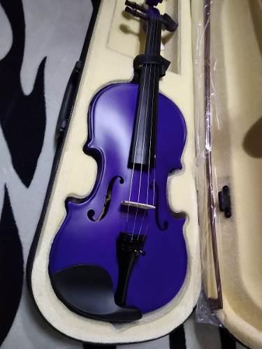 Violin Importado, Color Violeta Electroacustico
