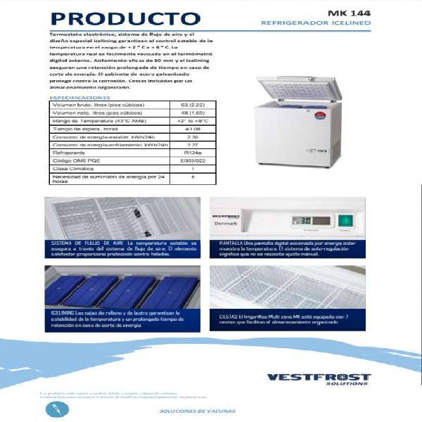 Refrigerador ice lined vestfrost- mk144, mk204, mk304, mf214