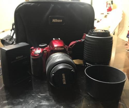 Cámara Nikon D3200 Dos Lentes Incluidos, Cargador, Estuche