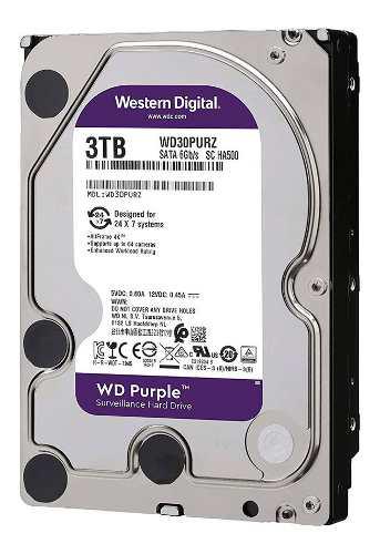 Disco Duro Hdd 3.5 Wd Purple 3tb 5400rpm 64mb Sata 3.0