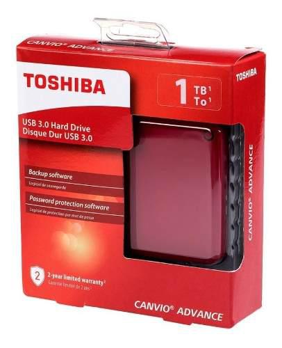 Disco Portatil 1tb Toshiba Canvio Advance Nuevo Color Rojo